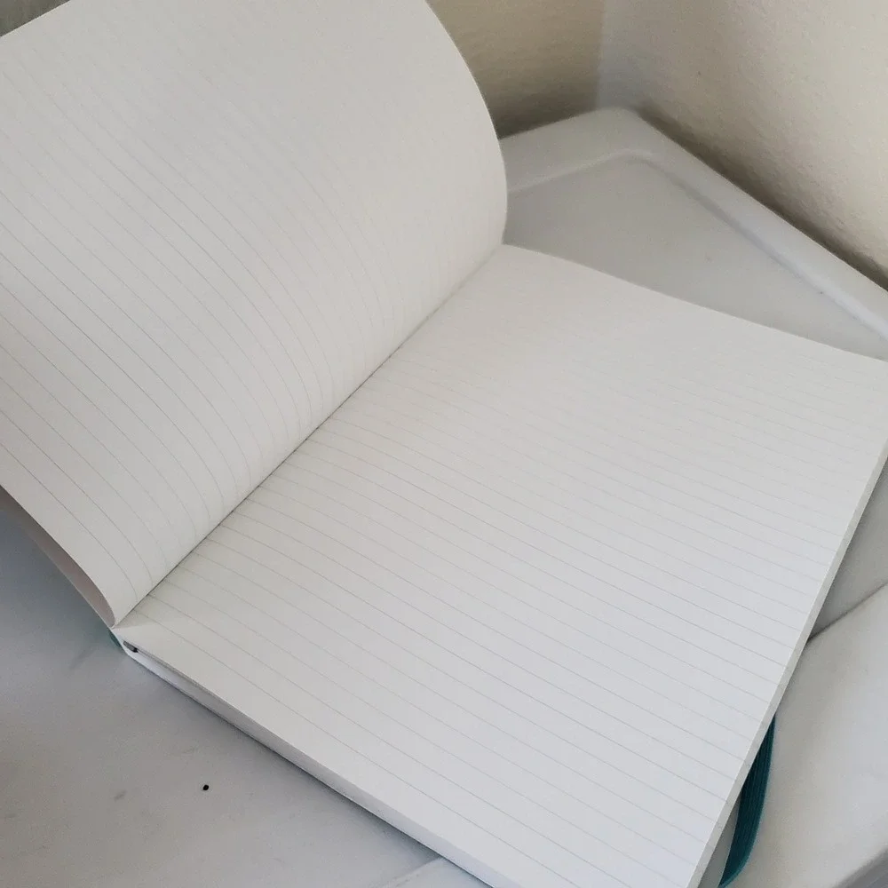 Paperage Lined Journal Notebook Teal Vegan Leather Hardcover 9.75 x 7.5